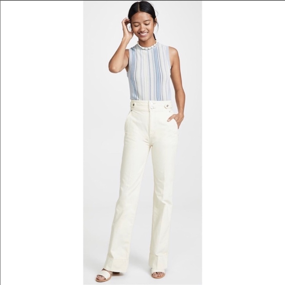 NWT Current/Elliott White Significant Other High-Rise Wide-Leg Jeans Sz 30